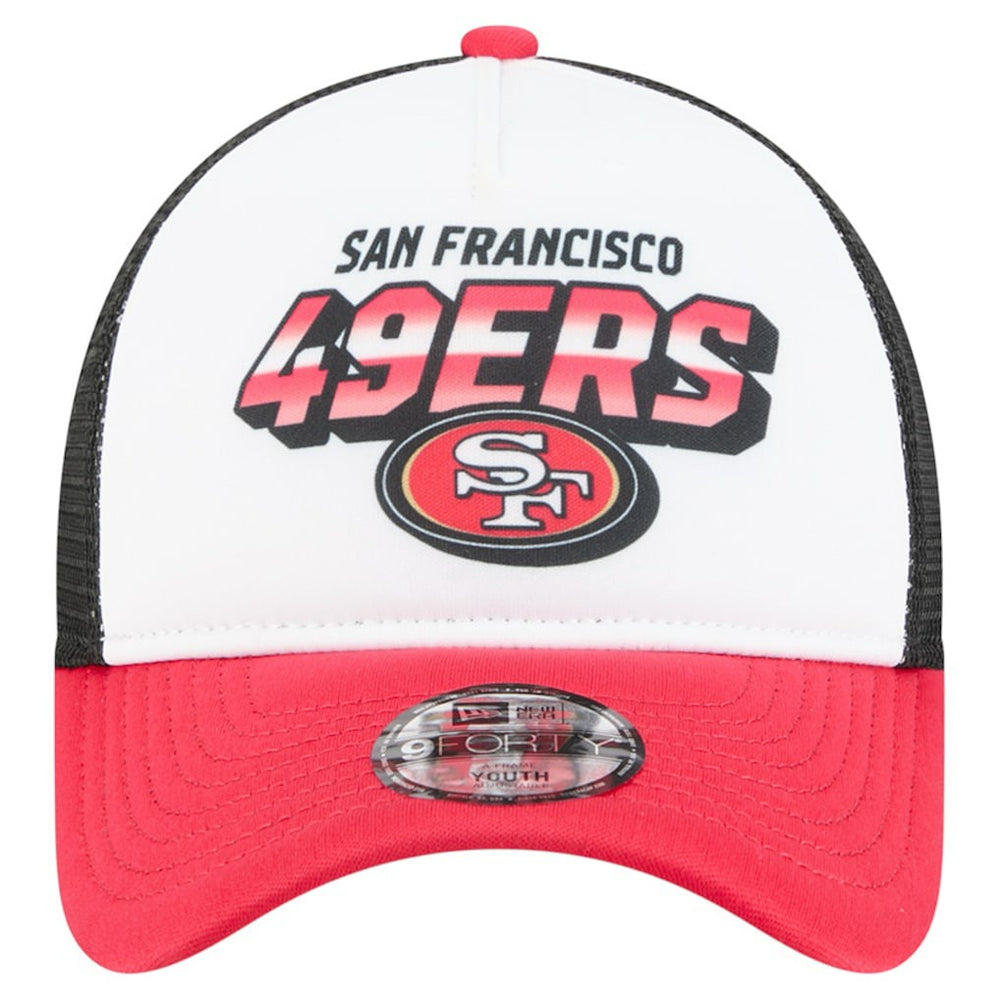 San Francisco 49ers New Era Youth Streak 9FORTY A-Frame Adjustable Hat - White/Scarlet sale