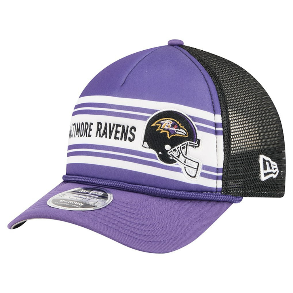 Baltimore Ravens New Era Linear A-Frame 9FORTY Adjustable Hat - Purple on sale
