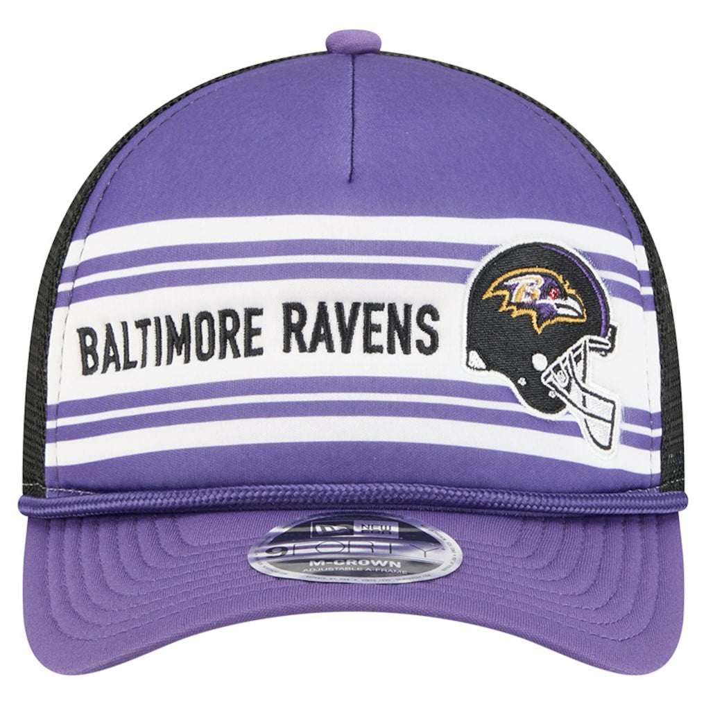 Baltimore Ravens New Era Linear A-Frame 9FORTY Adjustable Hat - Purple on sale