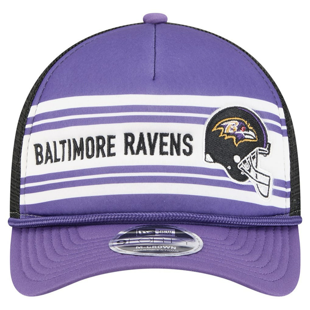 Baltimore Ravens New Era Linear A-Frame 9FORTY Adjustable Hat - Purple on sale