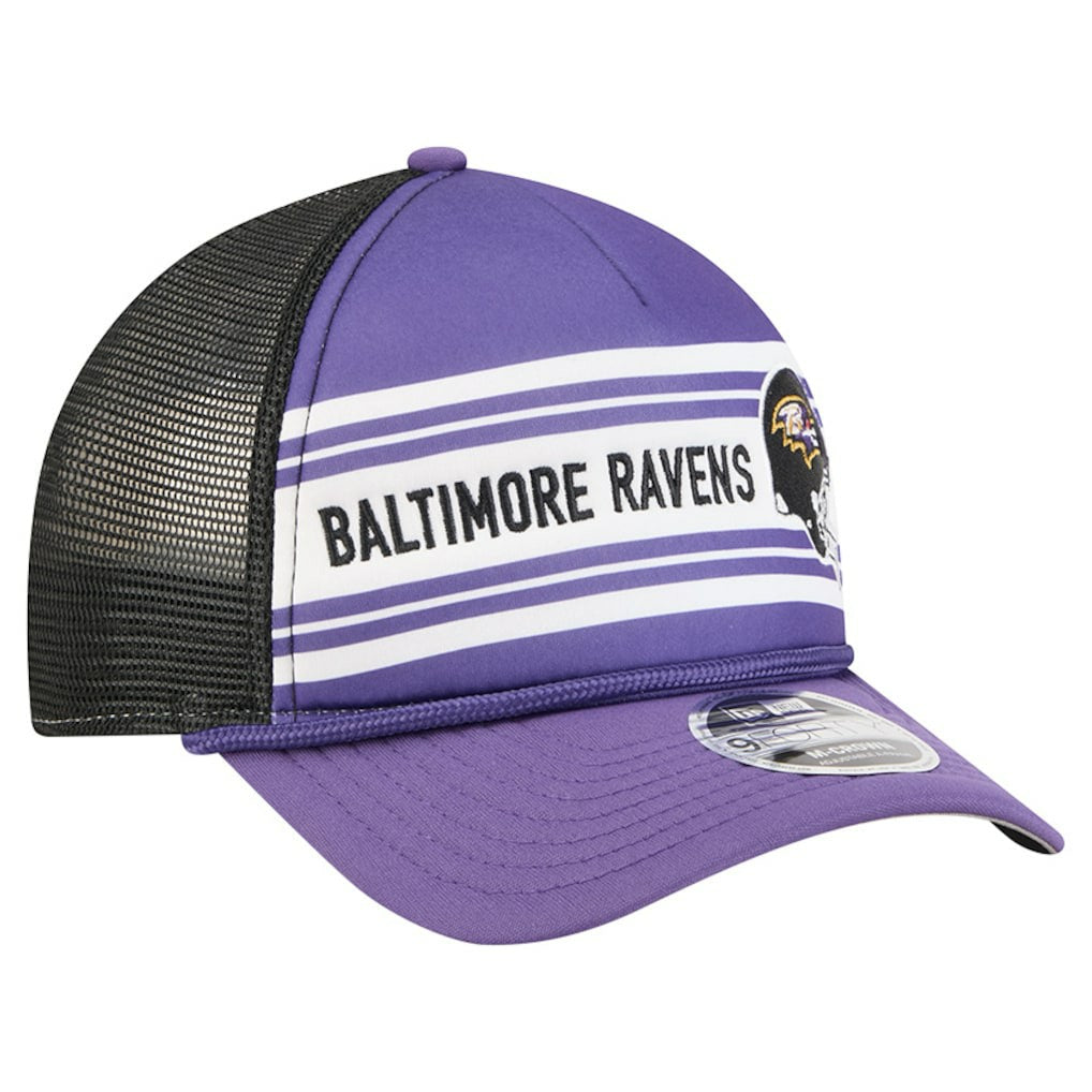 Baltimore Ravens New Era Linear A-Frame 9FORTY Adjustable Hat - Purple on sale