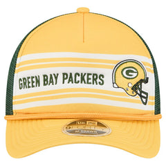 Green Bay Packers New Era Linear A-Frame 9FORTY Adjustable Hat - Gold discount