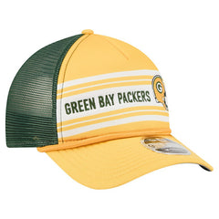 Green Bay Packers New Era Linear A-Frame 9FORTY Adjustable Hat - Gold discount