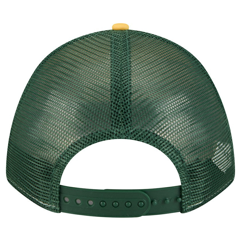 Green Bay Packers New Era Linear A-Frame 9FORTY Adjustable Hat - Gold discount