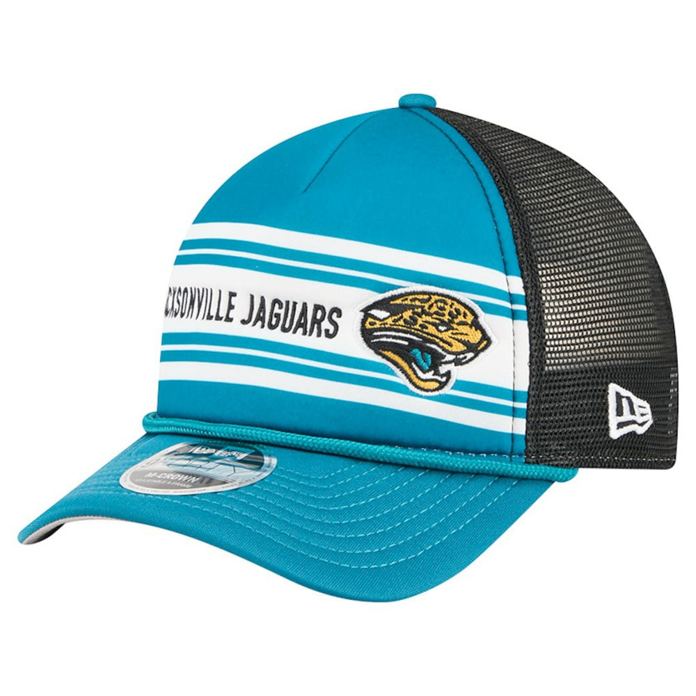 Jacksonville Jaguars New Era Throwback Linear A-Frame 9FORTY Adjustable Hat - Teal discount