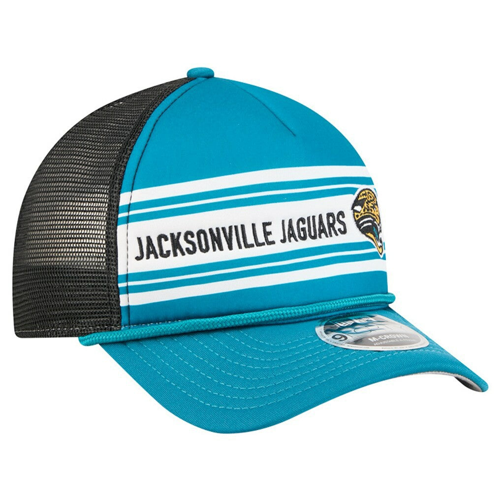 Jacksonville Jaguars New Era Throwback Linear A-Frame 9FORTY Adjustable Hat - Teal discount