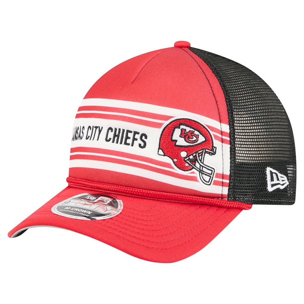 Kansas City Chiefs New Era Linear A-Frame 9FORTY Adjustable Hat - Red discount