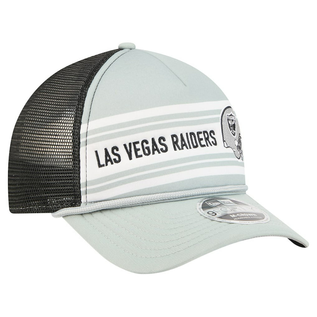 Las Vegas Raiders New Era Linear A-Frame 9FORTY Adjustable Hat - Silver discount
