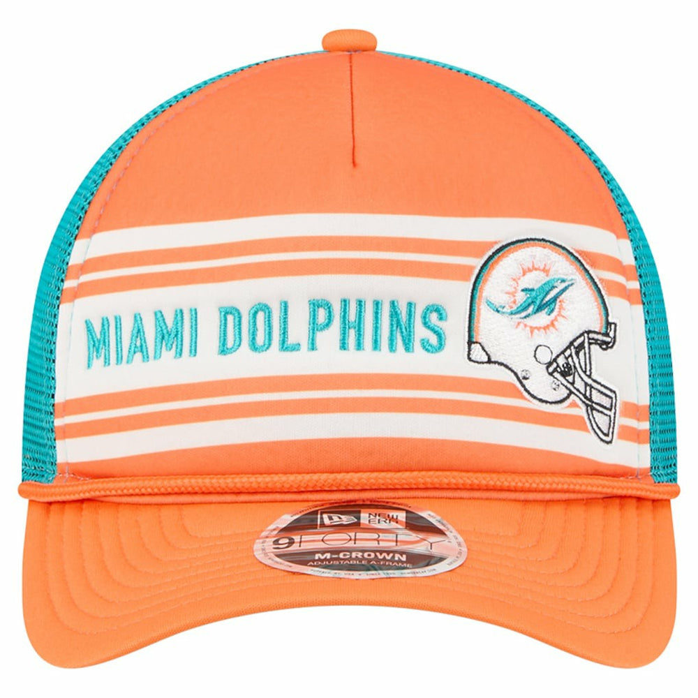 Miami Dolphins New Era Linear A-Frame 9FORTY Adjustable Hat - Orange for sale