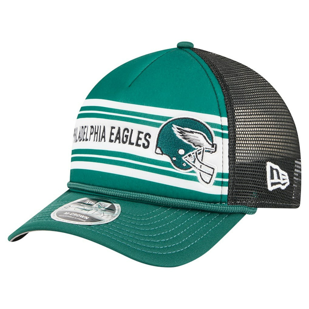 Philadelphia Eagles New Era Linear A-Frame 9FORTY Adjustable Hat - Green on sale
