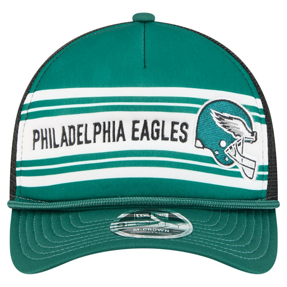 Philadelphia Eagles New Era Linear A-Frame 9FORTY Adjustable Hat - Green on sale