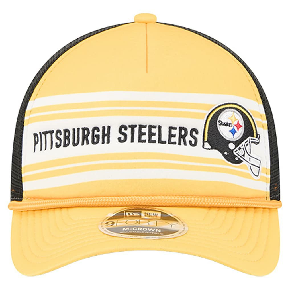 Pittsburgh Steelers New Era Linear A-Frame 9FORTY Adjustable Hat - Gold discount