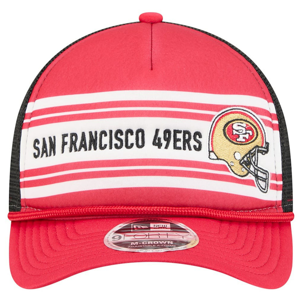 San Francisco 49ers New Era Linear A-Frame 9FORTY Adjustable Hat - Red outlet
