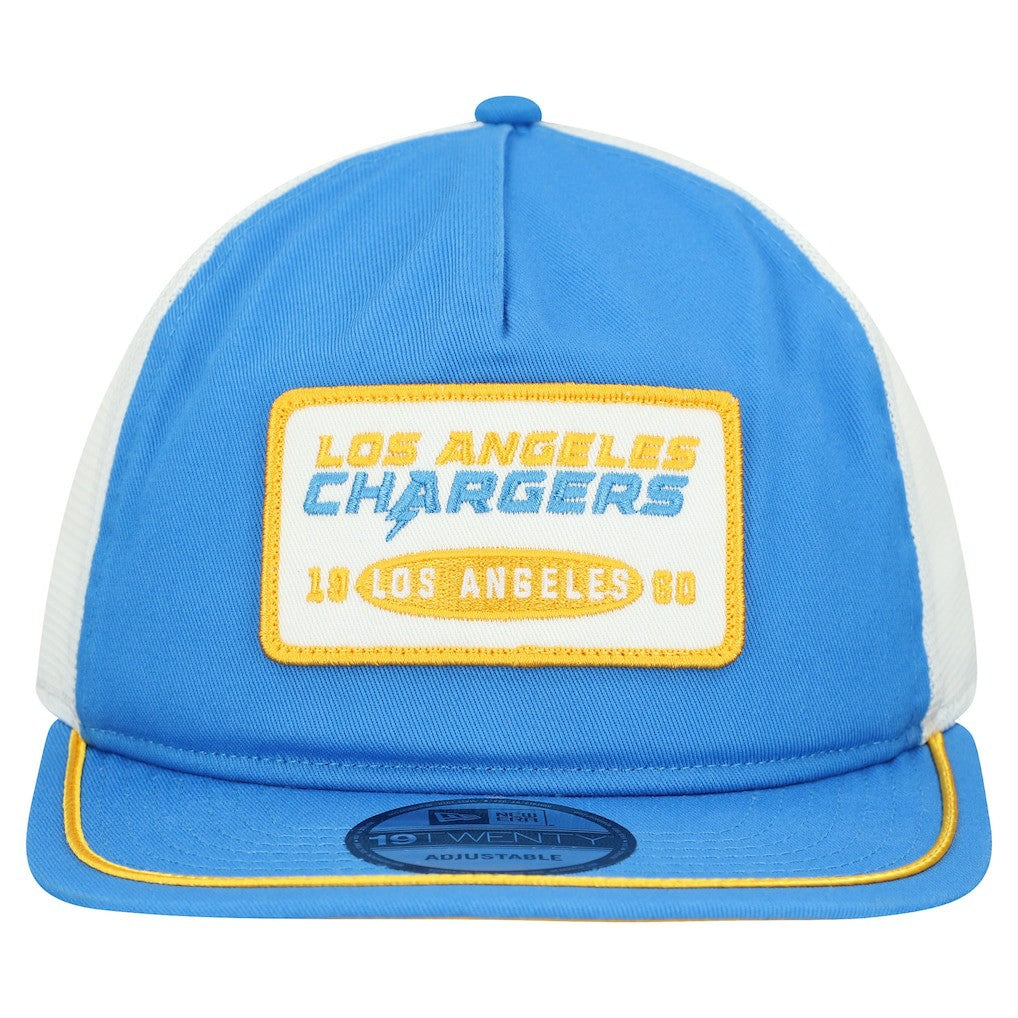 Los Angeles Chargers New Era Patch 19TWENTY Adjustable Hat - Powder Blue/White cheap