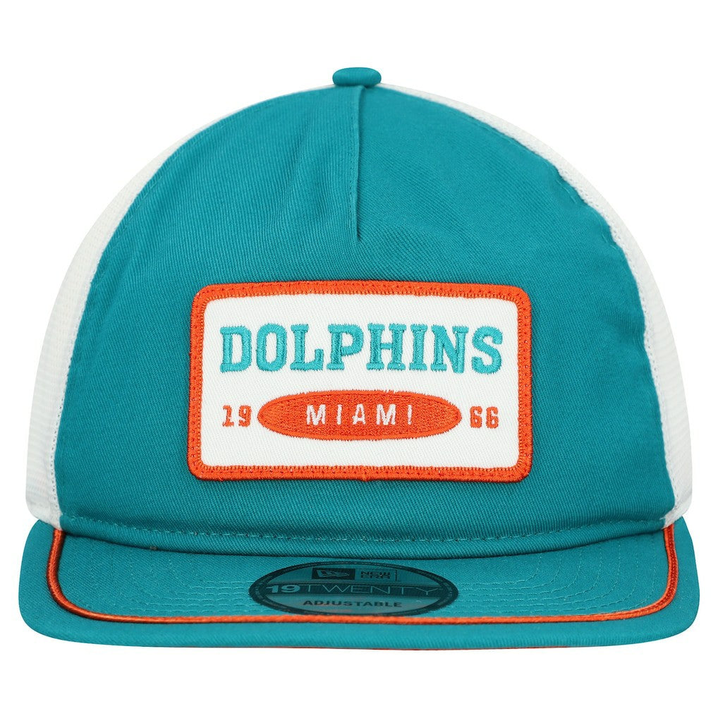 Miami Dolphins New Era Patch 19TWENTY Adjustable Hat - Aqua/White cheap