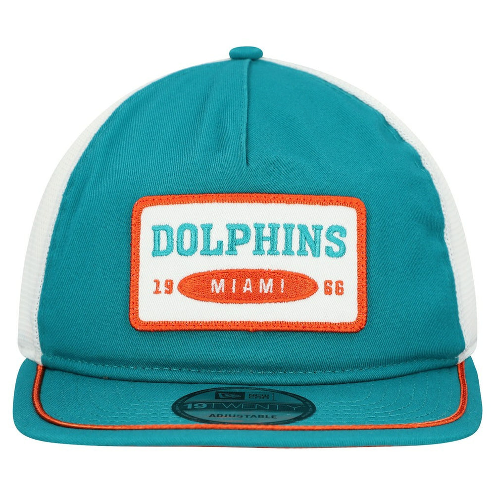 Miami Dolphins New Era Patch 19TWENTY Adjustable Hat - Aqua/White cheap