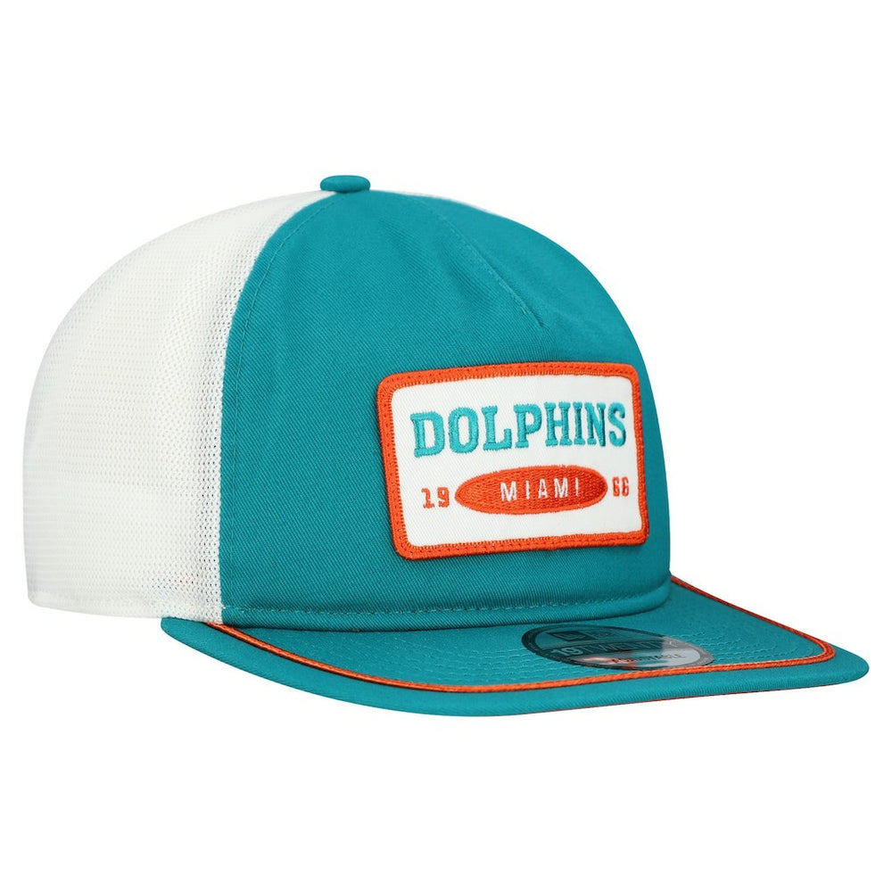Miami Dolphins New Era Patch 19TWENTY Adjustable Hat - Aqua/White cheap