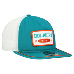 Miami Dolphins New Era Patch 19TWENTY Adjustable Hat - Aqua/White cheap