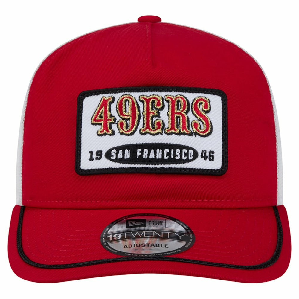 San Francisco 49ers New Era Patch 19TWENTY Adjustable Hat - Scarlet/White outlet