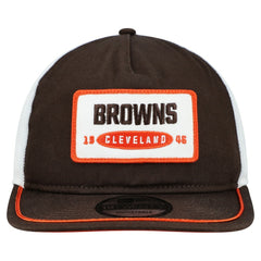 Cleveland Browns New Era Patch 19TWENTY Adjustable Hat - Brown/White online