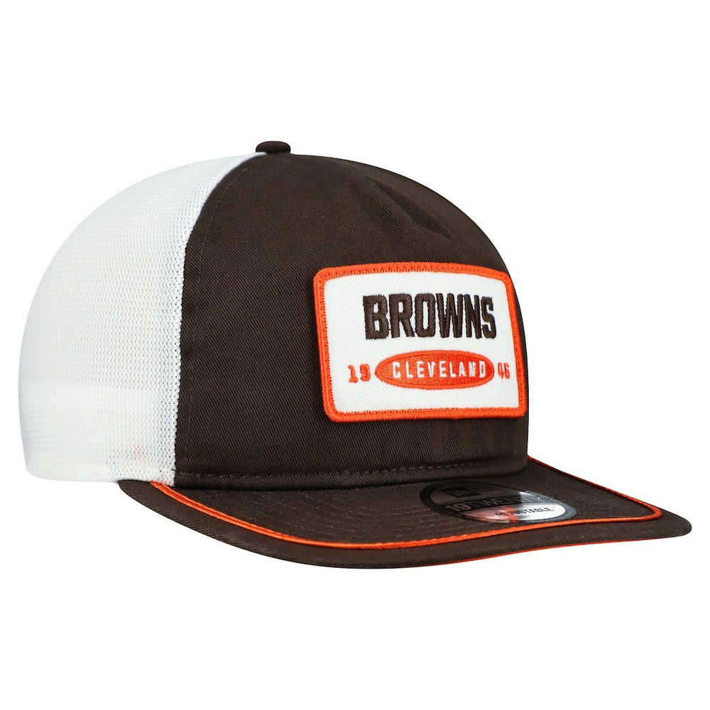 Cleveland Browns New Era Patch 19TWENTY Adjustable Hat - Brown/White online