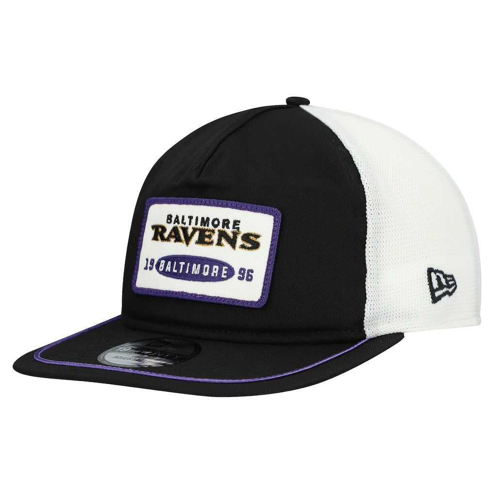 Baltimore Ravens New Era Patch 19TWENTY Adjustable Hat - Black/White online