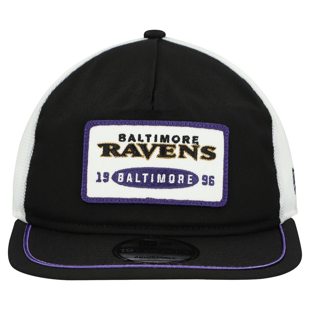 Baltimore Ravens New Era Patch 19TWENTY Adjustable Hat - Black/White online