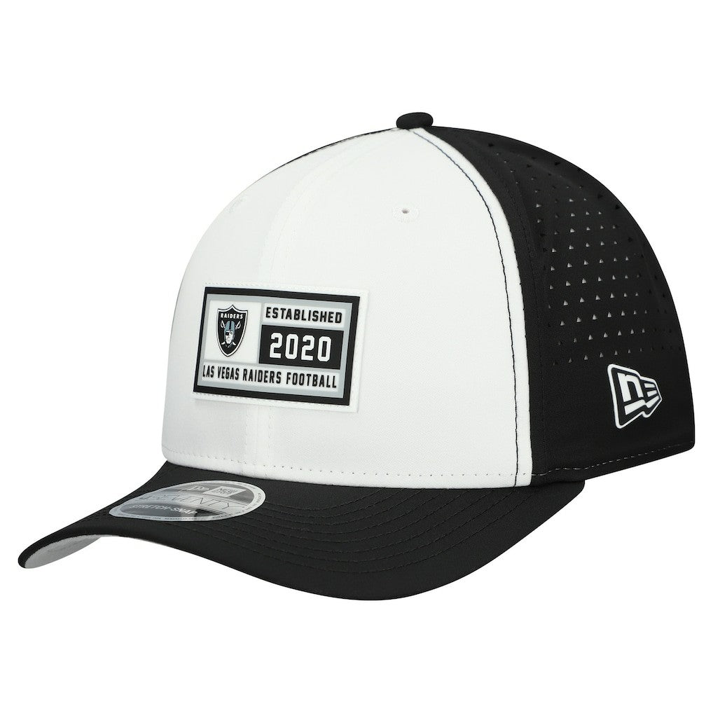 Las Vegas Raiders New Era Established Patch 9SEVENTY Adjustable Hat - White/Black on sale