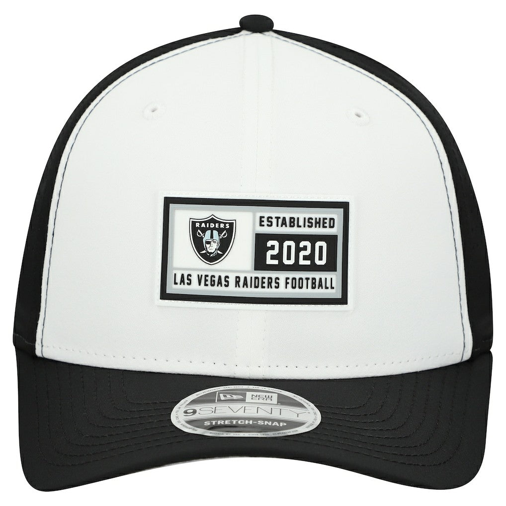 Las Vegas Raiders New Era Established Patch 9SEVENTY Adjustable Hat - White/Black on sale