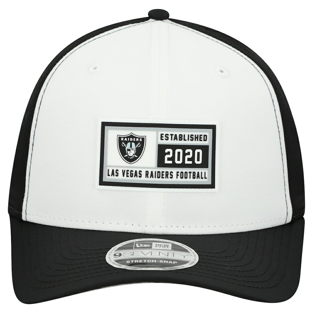 Las Vegas Raiders New Era Established Patch 9SEVENTY Adjustable Hat - White/Black on sale