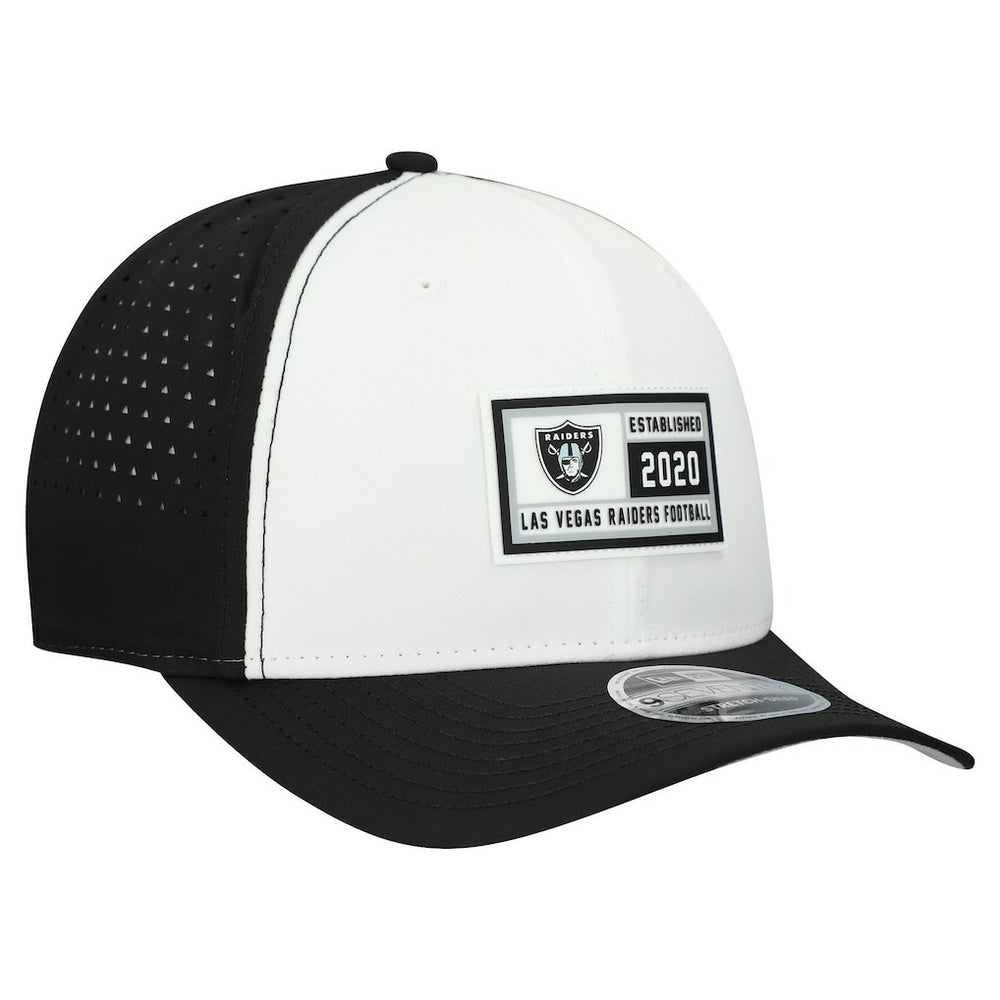 Las Vegas Raiders New Era Established Patch 9SEVENTY Adjustable Hat - White/Black on sale