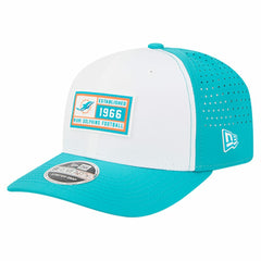 Miami Dolphins New Era Established Patch 9SEVENTY Adjustable Hat - White/Aqua cheap