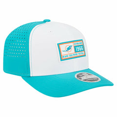 Miami Dolphins New Era Established Patch 9SEVENTY Adjustable Hat - White/Aqua cheap