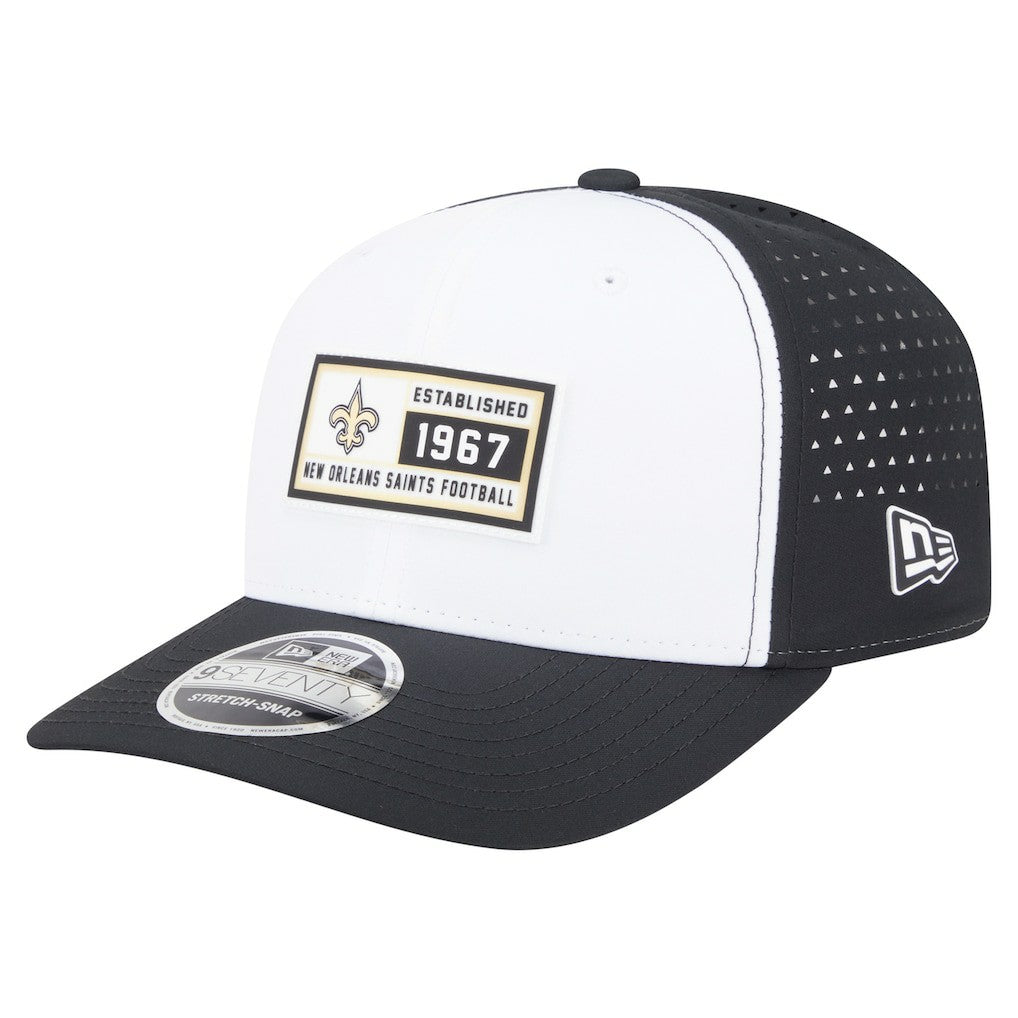 New Orleans Saints New Era Established Patch 9SEVENTY Adjustable Hat - White/Black on sale
