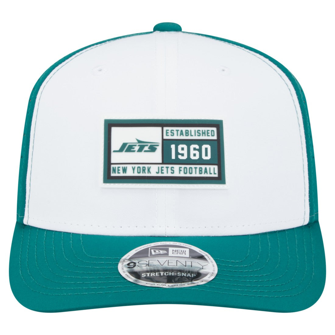New York Jets New Era Established Patch 9SEVENTY Adjustable Hat - White/Green cheap