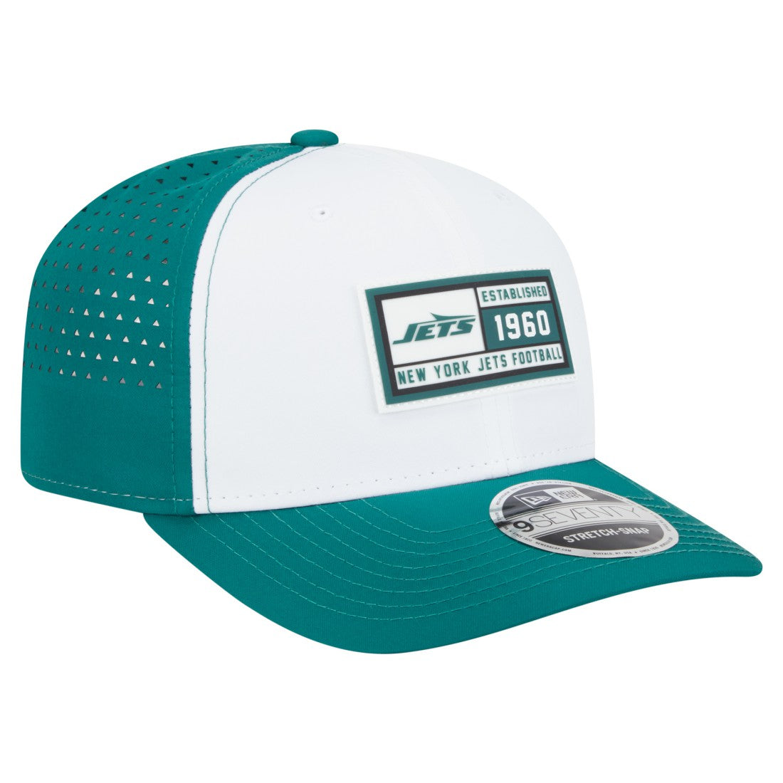 New York Jets New Era Established Patch 9SEVENTY Adjustable Hat - White/Green cheap