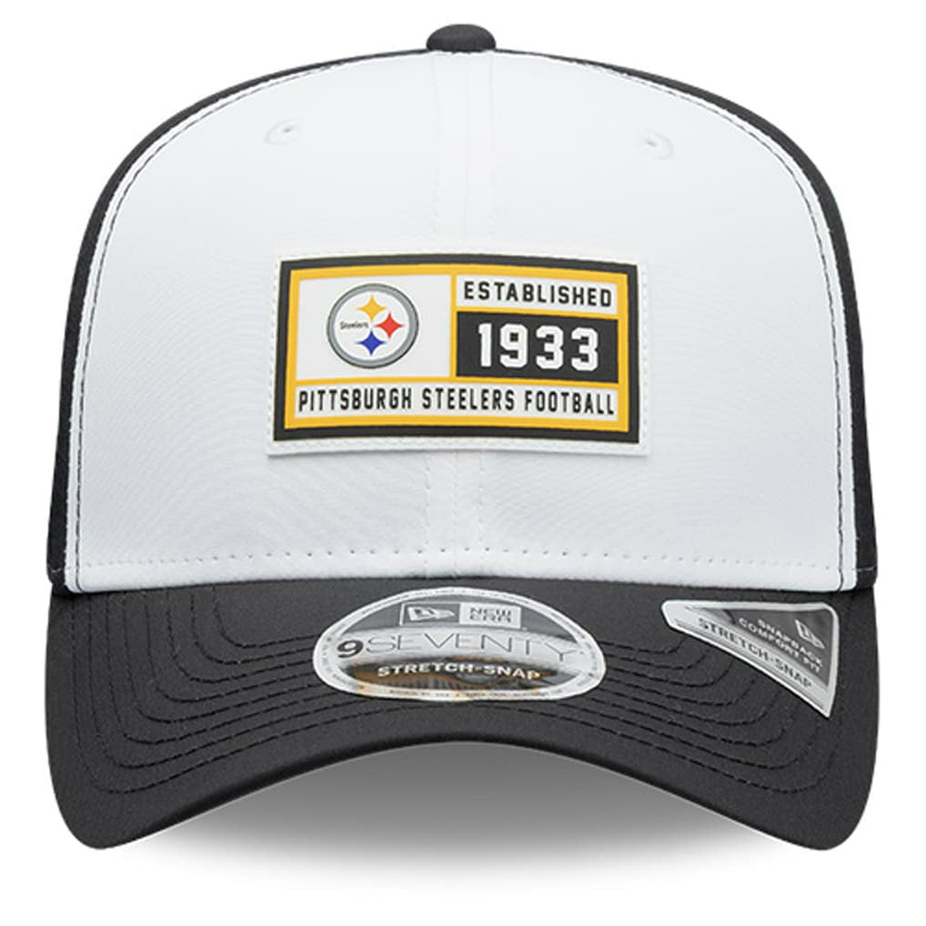 Pittsburgh Steelers New Era Established Patch 9SEVENTY Adjustable Hat - White/Black online