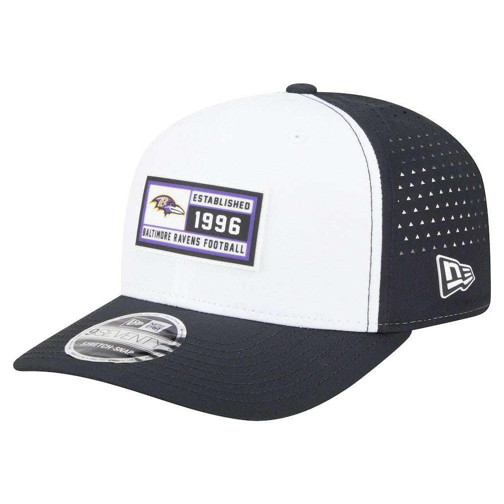Baltimore Ravens New Era Established Patch 9SEVENTY Adjustable Hat - White/Black outlet