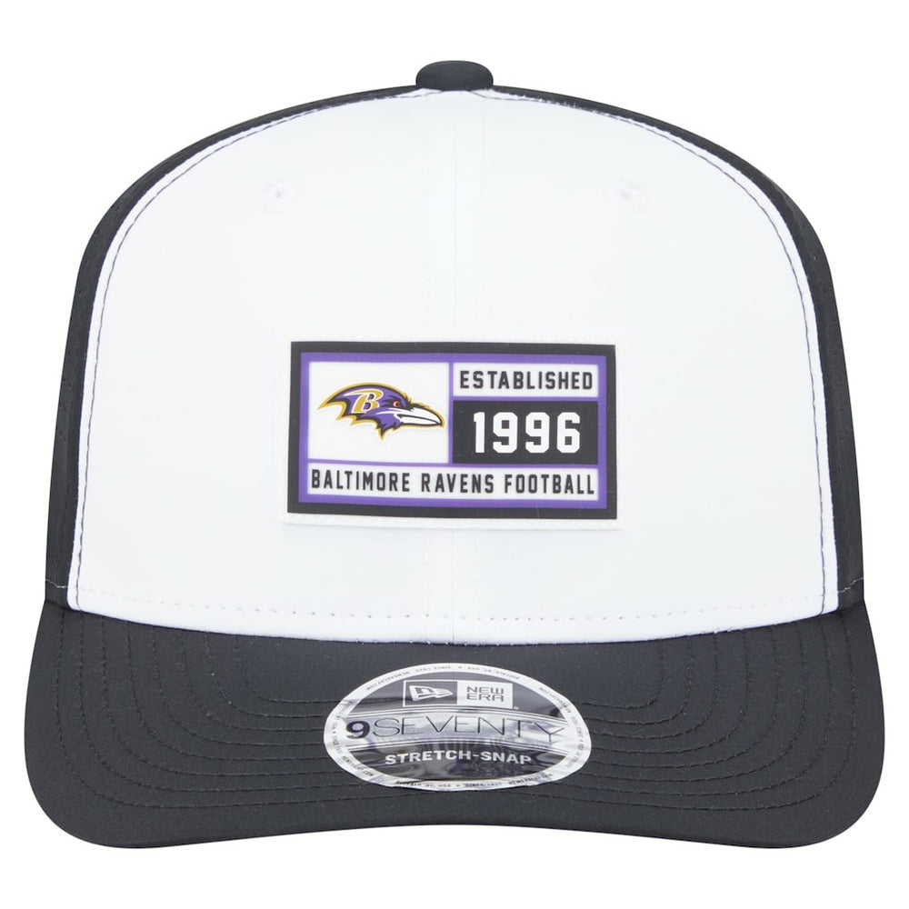 Baltimore Ravens New Era Established Patch 9SEVENTY Adjustable Hat - White/Black outlet