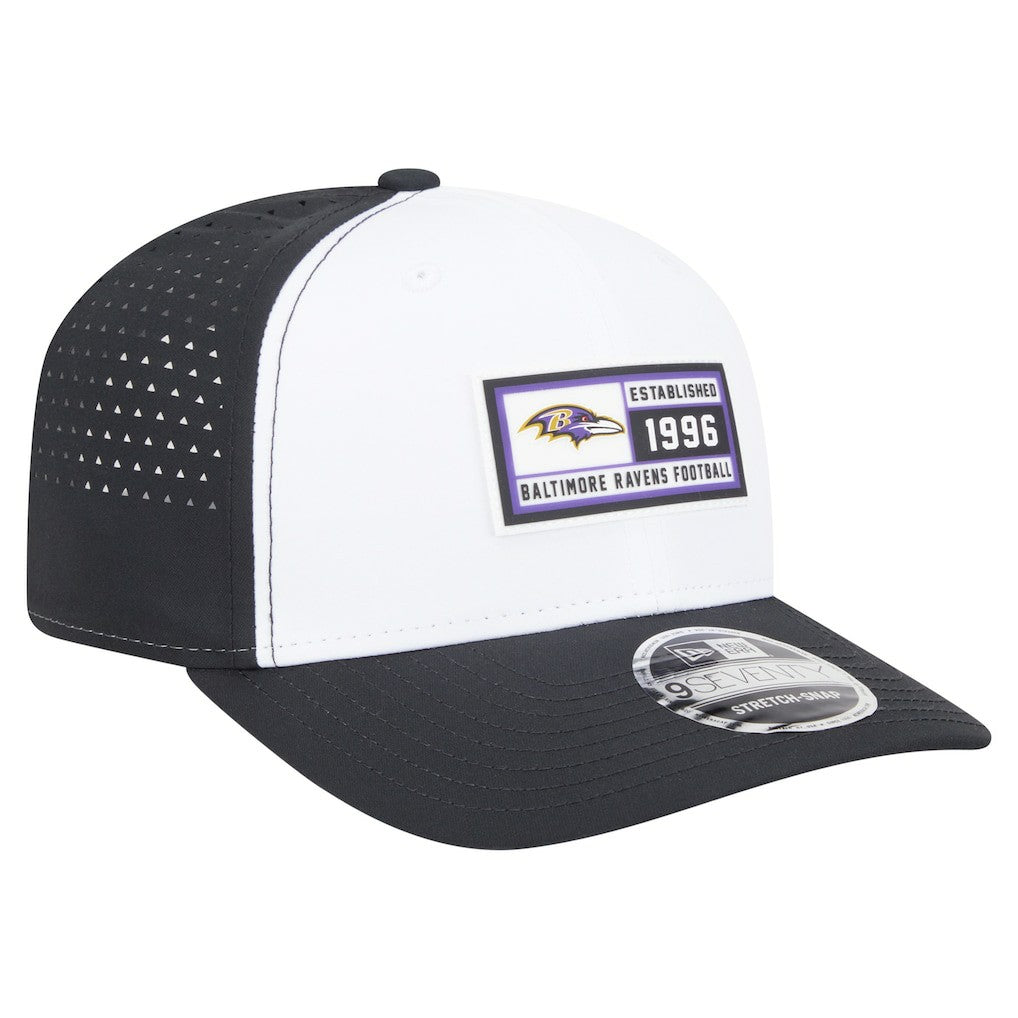 Baltimore Ravens New Era Established Patch 9SEVENTY Adjustable Hat - White/Black outlet