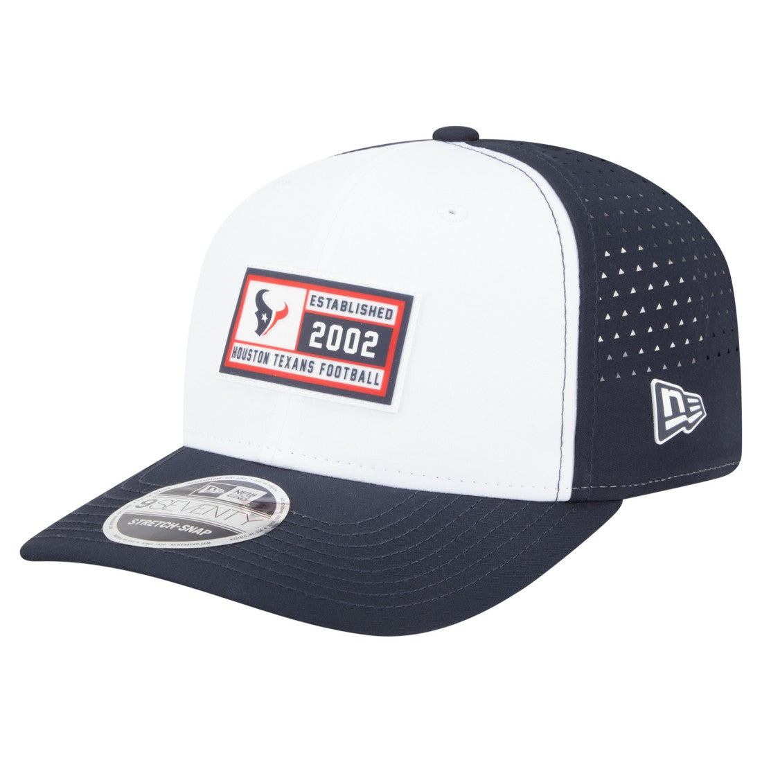 Houston Texans New Era Established Patch 9SEVENTY Adjustable Hat - White/Navy cheap