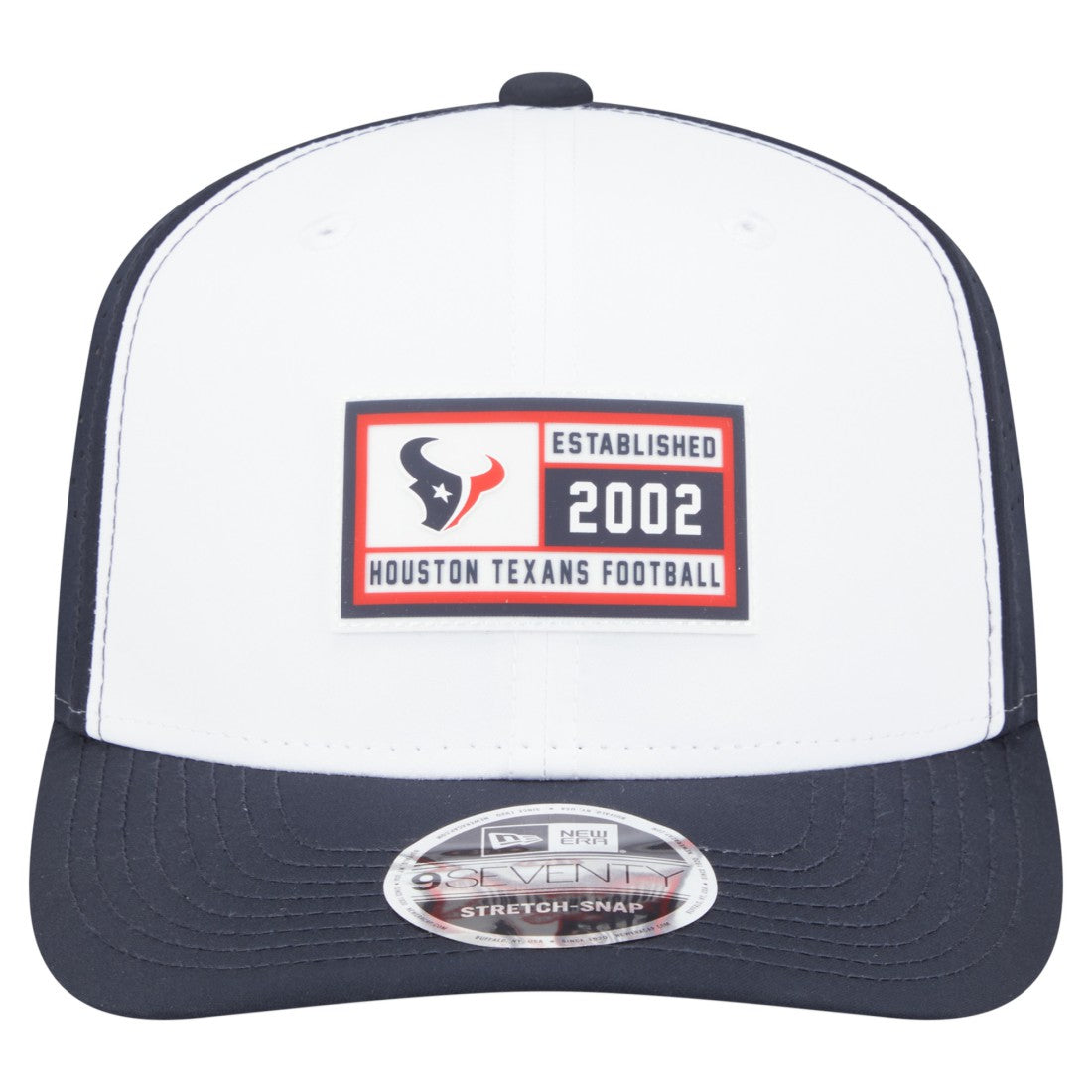 Houston Texans New Era Established Patch 9SEVENTY Adjustable Hat - White/Navy cheap