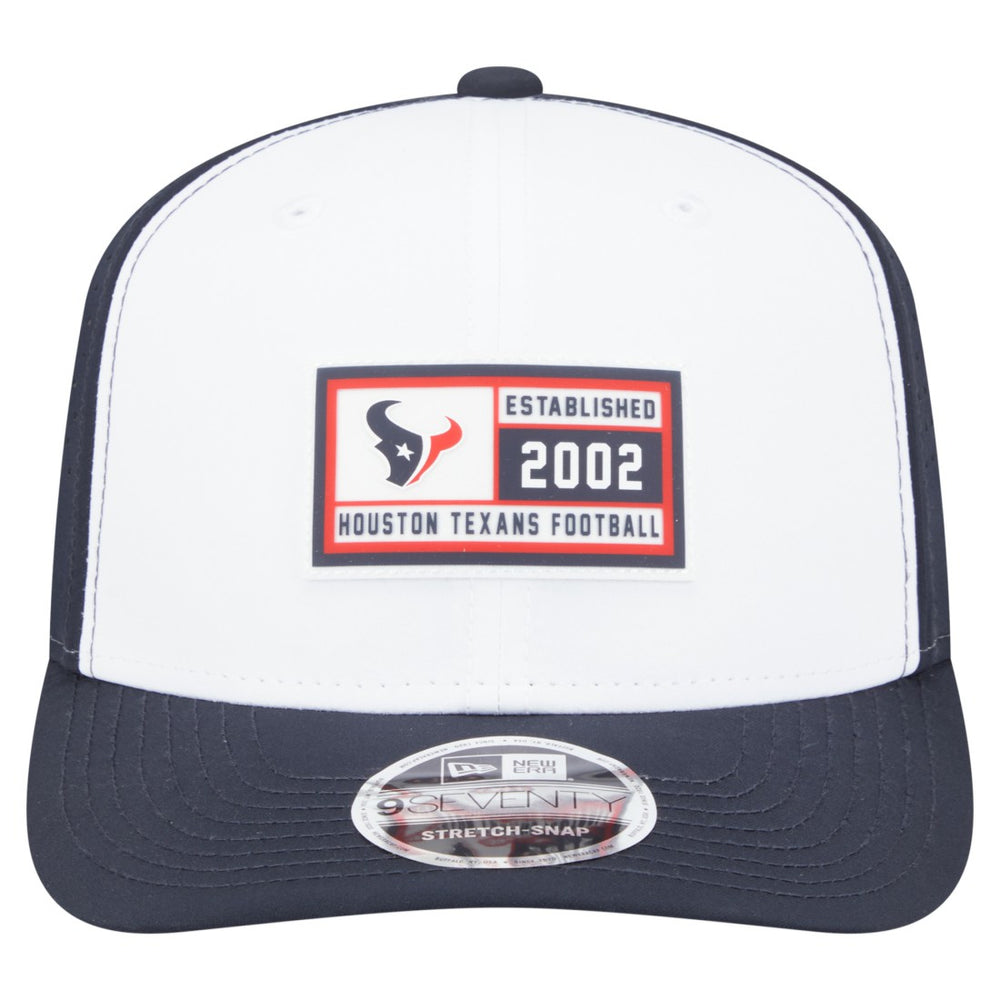 Houston Texans New Era Established Patch 9SEVENTY Adjustable Hat - White/Navy cheap