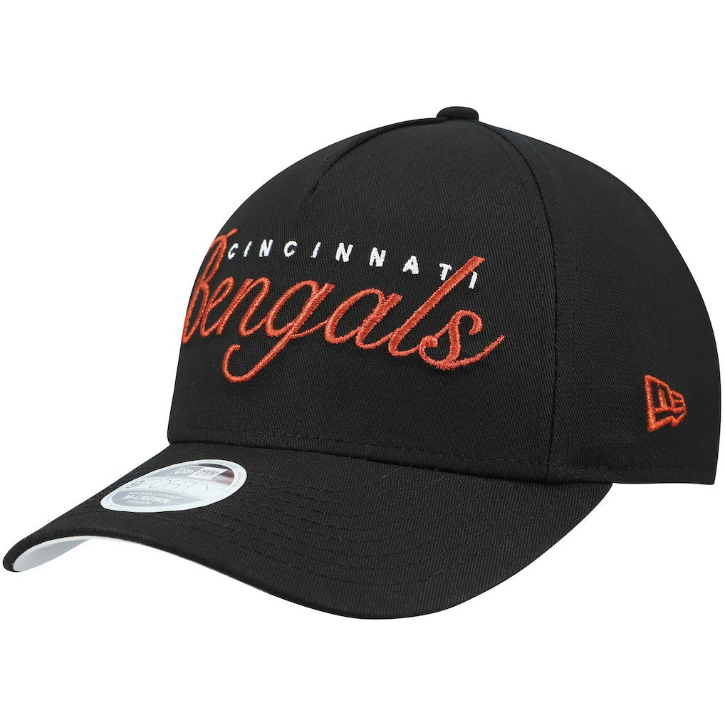 Cincinnati Bengals New Era Women's Metallic 9FORTY M-Crown A-Frame Adjustable Hat - Black online