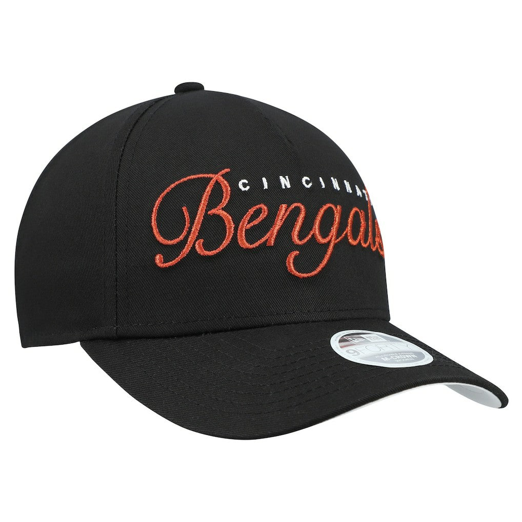 Cincinnati Bengals New Era Women's Metallic 9FORTY M-Crown A-Frame Adjustable Hat - Black online