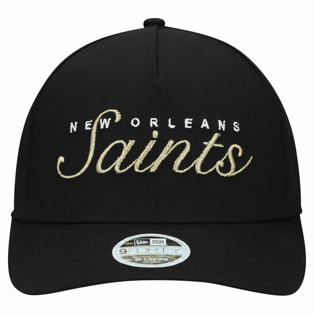 New Orleans Saints New Era Women's Metallic 9FORTY M-Crown A-Frame Adjustable Hat - Black online