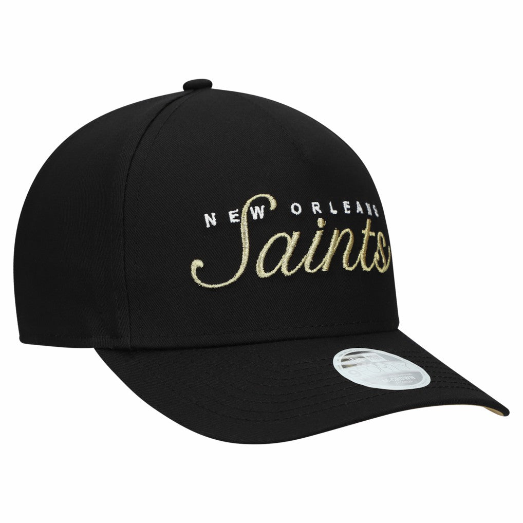 New Orleans Saints New Era Women's Metallic 9FORTY M-Crown A-Frame Adjustable Hat - Black online
