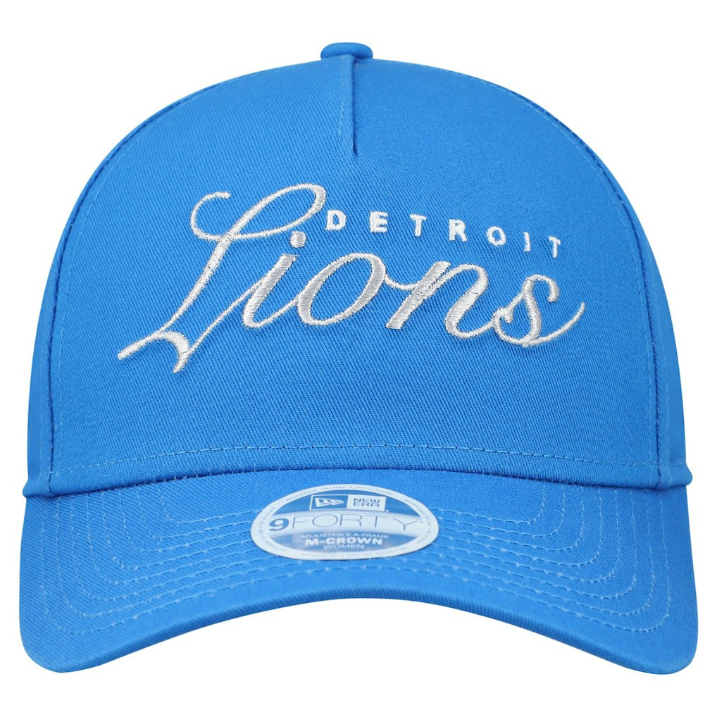 Detroit Lions New Era Women's Metallic 9FORTY M-Crown A-Frame Adjustable Hat - Blue outlet