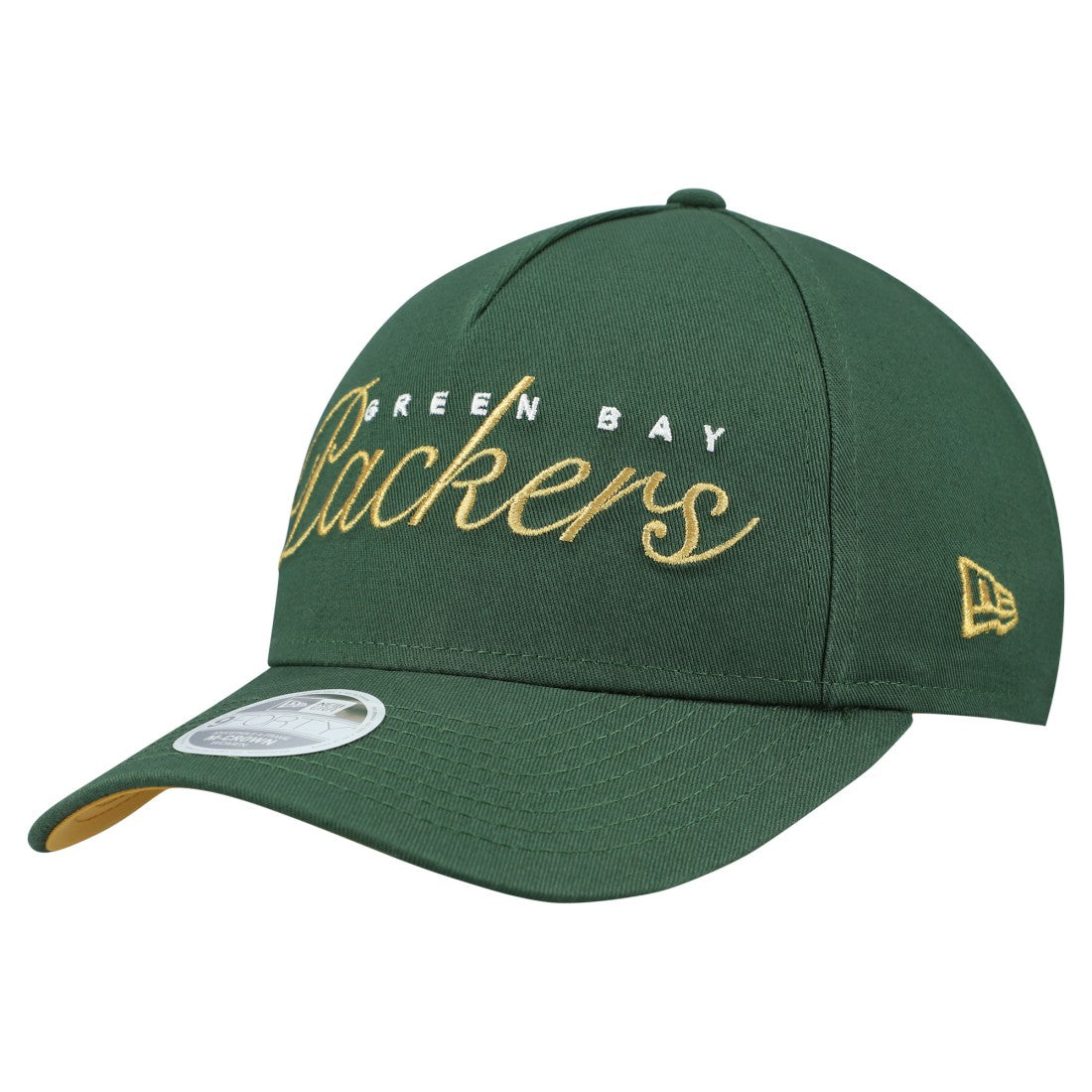 Green Bay Packers New Era Women's Metallic 9FORTY M-Crown A-Frame Adjustable Hat - Green cheap