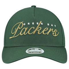 Green Bay Packers New Era Women's Metallic 9FORTY M-Crown A-Frame Adjustable Hat - Green cheap